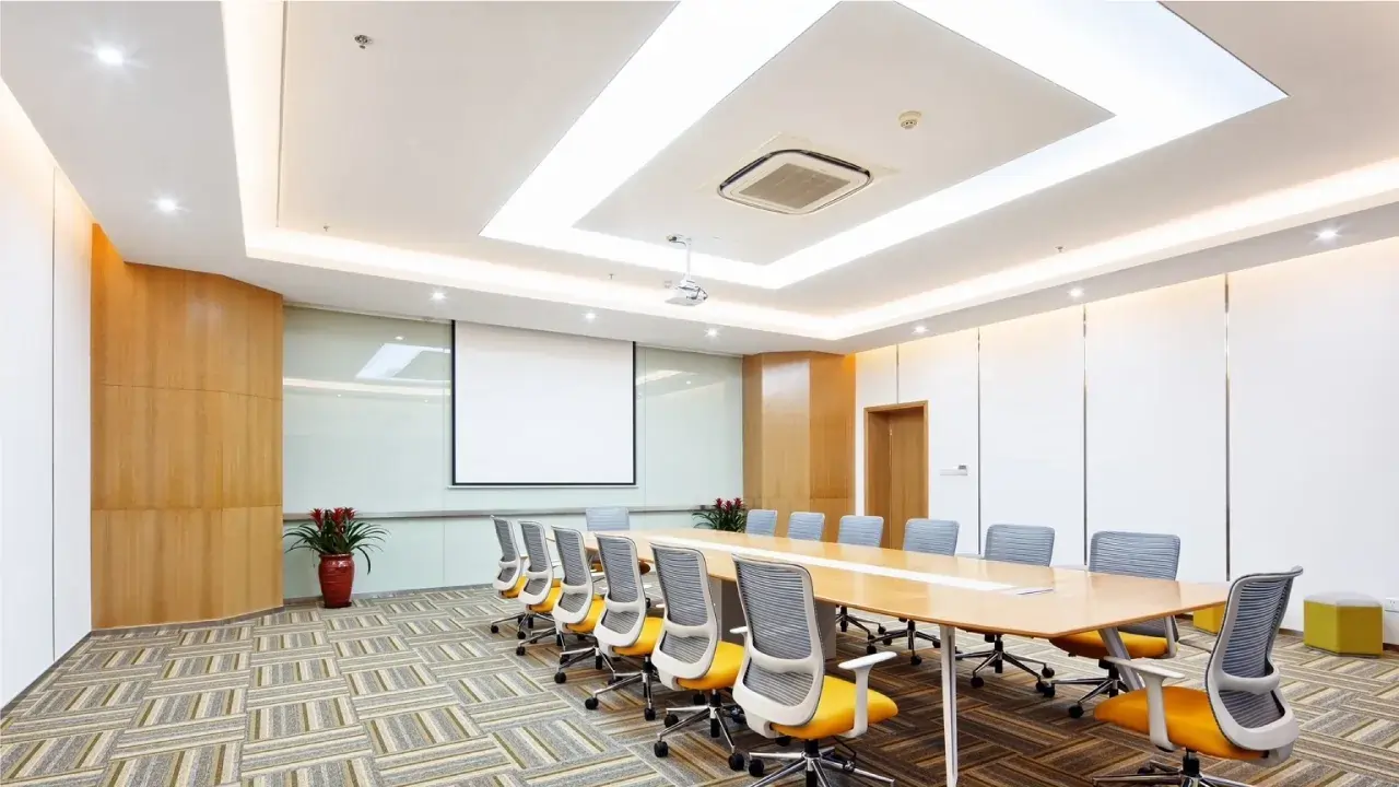 acoustic stretch ceiling with curved led light feature for creative interiors