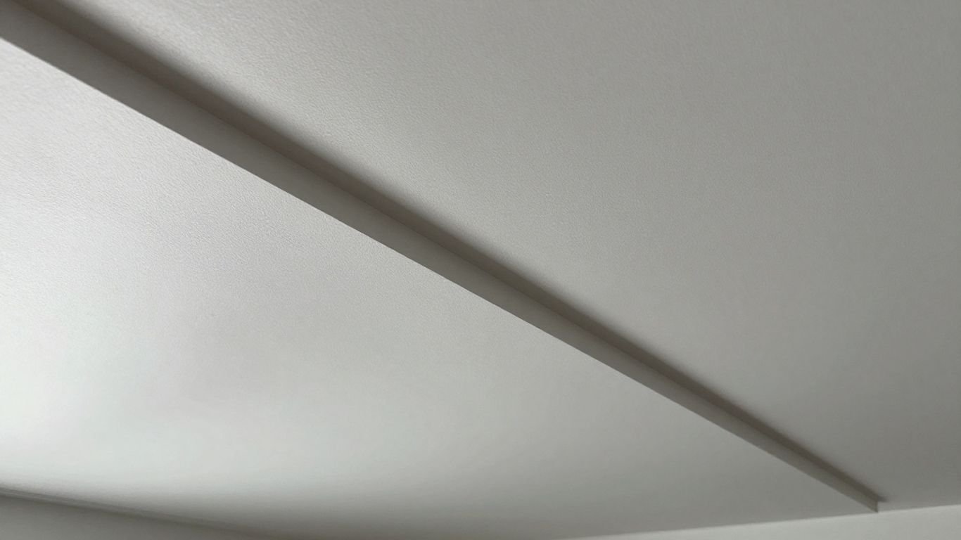 Close-up of a smooth, textured stretch ceiling surface.
